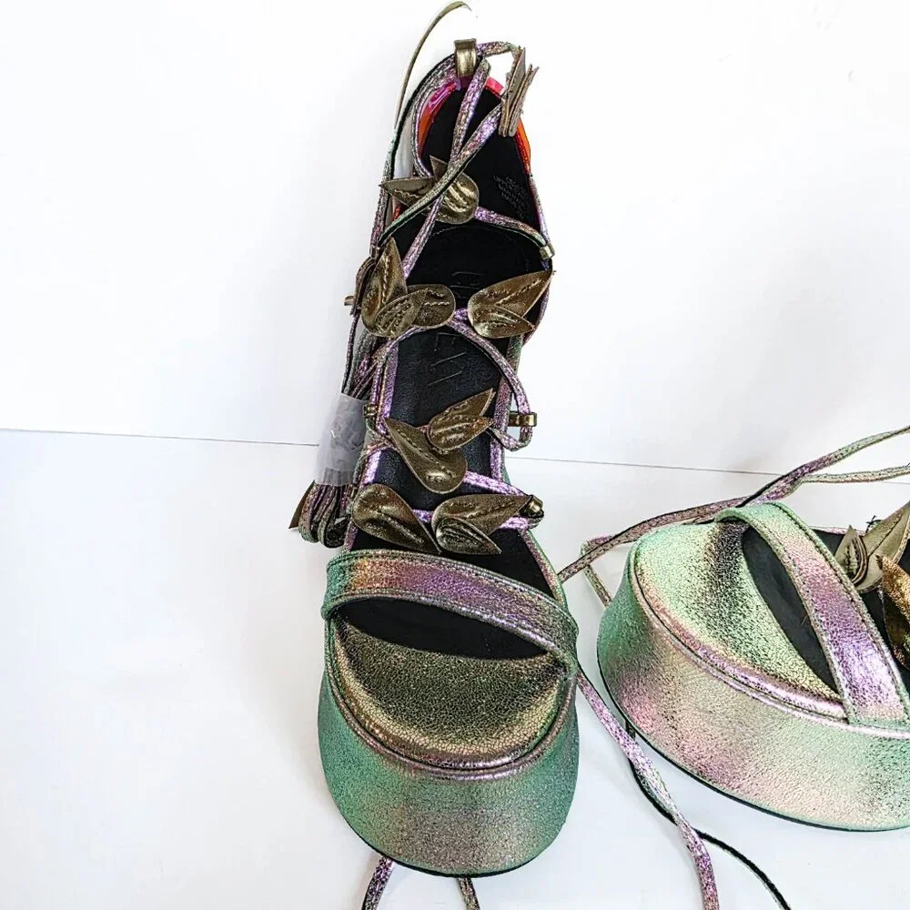 Club Exx Pixie Queen Butterfly Platform Heels Size 5 Iridescent‎ Rave Fairycore